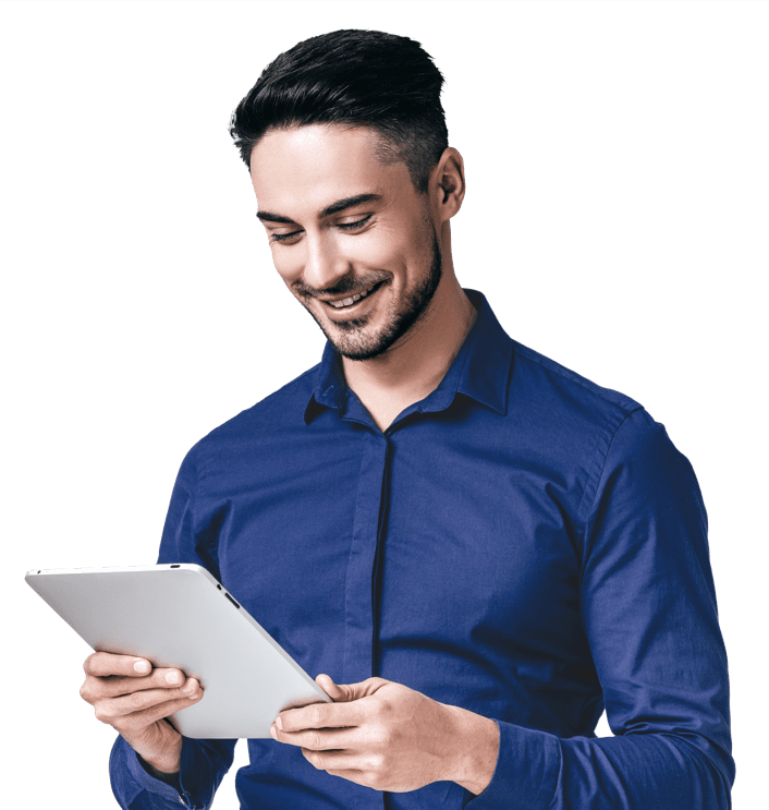 Professional using a tablet